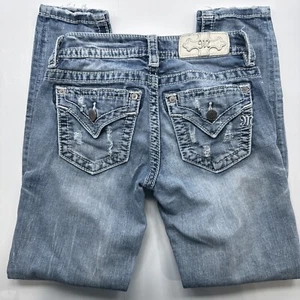 Size 7/8 (22”) Girls MISS ME Signature Distressed Denim Jeans Ankle Skinny - Picture 1 of 15