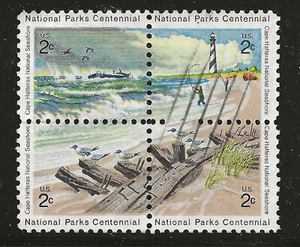 US Scott #1448-51, Block of 4 1972 National Parks 2c FVF Used - Picture 1 of 1