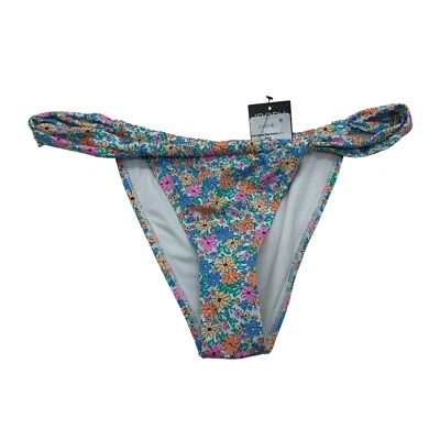 Cotton On Body Thick Gathered Strap Brazilian Bikini Bottom Floral Colorful M - Image 1 of 4