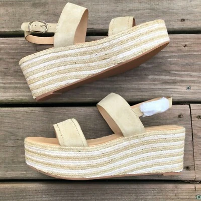 Womens Joie Galicia Wedge Espadrille Sandals Sand Color Size 41 - Image 1 of 4