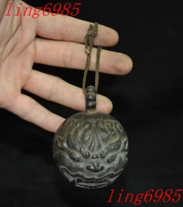 collect old Chinese bronze Feng Shui foo dog lion beast statue Bell chung - Picture 1 of 6