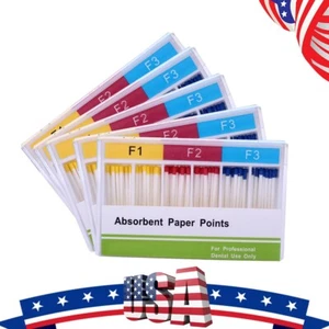 5X Dental Endodontic Root Canal Absorbent Paper Points F1.F2.F3 60pcs/box AZDENT - Picture 1 of 12