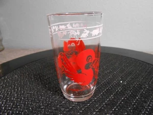 Lindo vaso de jugo de elefantes rojos y pájaros de colección Kraft Cheese Swig - Imagen 1 de 8