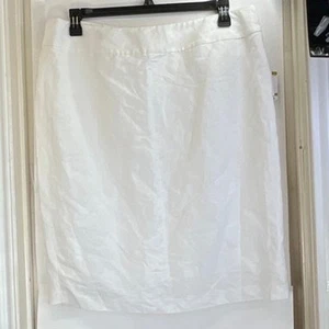 Kasper Womens 14 Lily White Linen Blend Knee Length Office/Sunday Wear Skirt - Picture 1 of 8