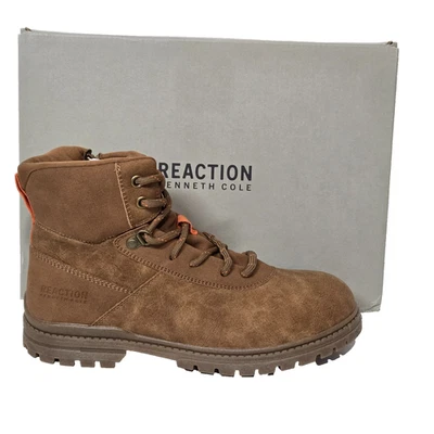 Kenneth Cole Reaction Niños Niños Isaac Gabriel Cremallera Lateral Botas con Cordones Marrón Talla 4 Foto 1 de 4