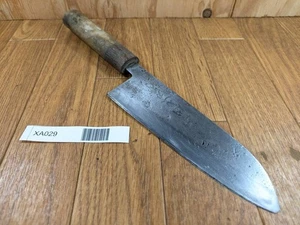 Cuchillo de cocina de chef japonés SANTOKU vintage ACERO AZUL Japón 157/297 mm XA029 - Imagen 1 de 19