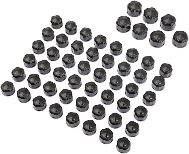 CIRO Engine Bolt Cap Set Diamond-Cut Crown Black #70025 Harley Davidson - Image 1 of 1