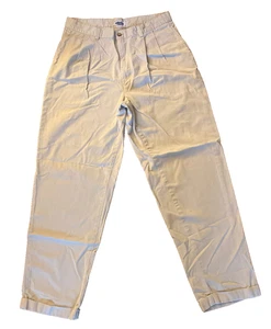 Vintage Old Navy 34 x 32 weiß Khakis Plissee vorne Bündchen Beine TOP - Bild 1 von 12