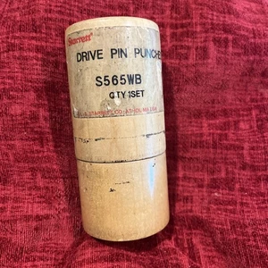 Vintage USA Starrett Drive Pin Punches Set S565WB 8 Piece Wood Case - Picture 1 of 11