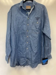 #43- Vintage UW Huskies Blue Button Up Long sleeve Shirt Size XL With Tags - Picture 1 of 3