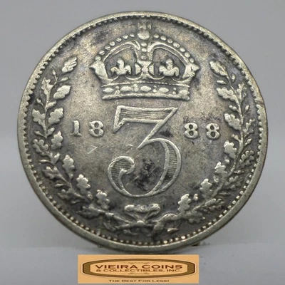 1888 Great Britain Silver 3 Pence - #C52598NQ - Image 1 of 2