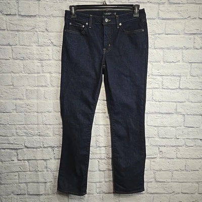 Lauren Ralph Lauren Jeans Womens 8 Dark Wash Blue Straight Stretch Black Label - Image 1 of 4