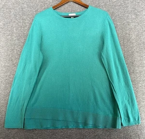 Suéter J.Jill Talla Mediana Dobladillo en Niveles Cuello Redondo Manga Larga Pullover Turquesa - Imagen 1 de 8