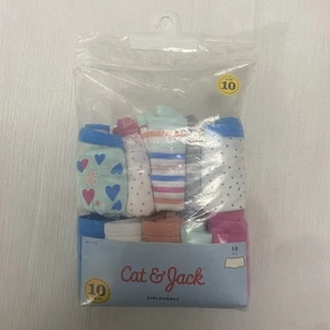 Cat & Jack - Girls 10 Pk Multicolor Girlshort Underwear- Size 10 - Picture 1 of 8