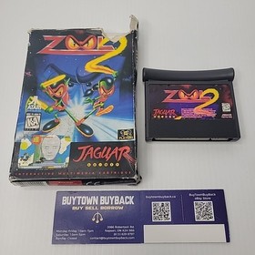 Zool 2 (Atari Jaguar, 1995) Cartridge And Damaged Box