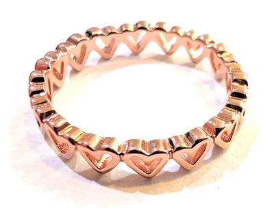 Anillo Pandora ROSA, Corazones a Mano Alzada, #188696C00, Chapado en Oro Rosa, Varios Tamaños Foto 1 de 4