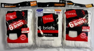 Jungen Hanes weiße Slips ohne Etikett Medium 10-12 - 3 Packungen mit 6 (18 Paar insgesamt!!! - Bild 1 von 5
