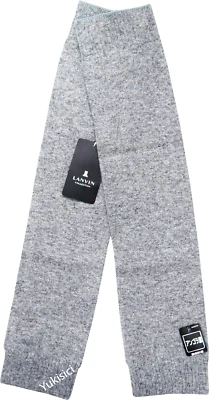 Lanvin Collection JP Calentadores de Piernas Logo Bordado Angora Mezcla de Lana Gris 22" Nuevo con Etiquetas Foto 1 de 3