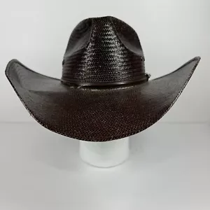 Twister Brown Cowboy Hat Fitted Size 7 1/8 Paper Cap - Picture 1 of 13