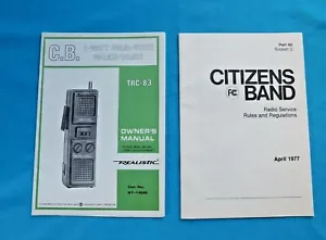 VINTAGE REALISTIC TRC-83 WALKIE TALKIE BESITZERHANDBUCH MIT EXTRA - Bild 1 von 3
