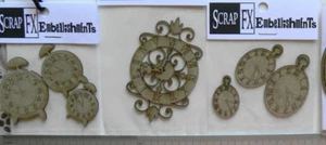 CHIPBOARD Die Cuts - 3 x Fob Watch or 3 Alarm Clocks - Scrap FX 2 Style Choice L - Picture 1 of 9