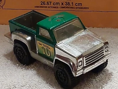 STUNNING TONKA 5.5" L X 2.5" W PICKUP TRUCK VNTG CONDITION METALLIC GREEN/SILVER - Image 1 of 4