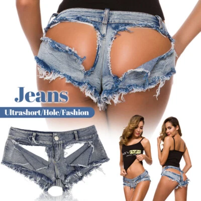 Women Sexy Mini Hot Pants Jeans Micro Shorts Denim Daisy Dukes Low Waist Shorts - Image 1 of 4