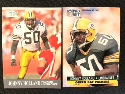 NFL - Johnny Holland 1991 Fleer Ultra & 1991 Pro Set Football - Packers - Image 1 of 2