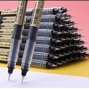 0.5mm Black Ink Gel Pen, Quick Dry Gel Pen, 12pcs Straight Liquid Neutral Pen Ma - Picture 1 of 12