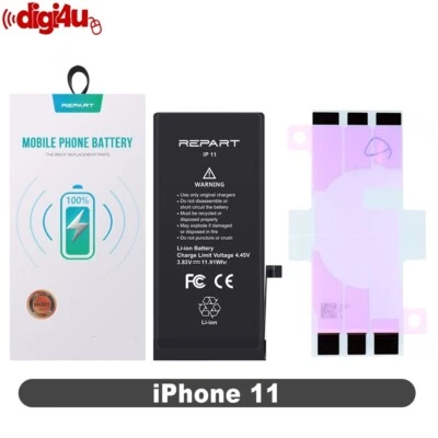 For iPhone 11 Battery Replacement 3110mAh Premium Quality+Adhesive Strips - Image 1 of 4