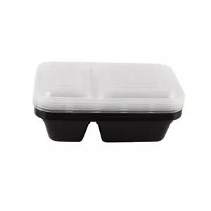 Mainstays 10 Piece 2 Compartment Meal Prep Food Storage Containers, Black - Picture 1 of 4