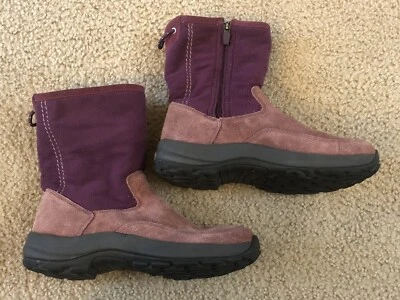 Botas de Invierno L.L.Bean Media Pantorrilla Cremallera Lateral Forradas de Vellón Gamuza Cuero Mujeres Talla 7M Foto 1 de 4