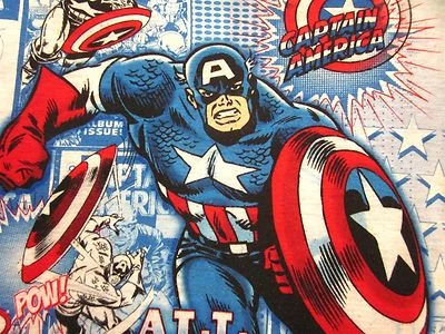 CAPTAIN AMERICA super-hero youth med tee Marvel Comics covers T shirt pajamas - Image 1 of 2