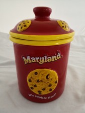 Maryland Cookies Ceramic Cookie Jar / Biscuit Barrel 8.5" Good Used Condition