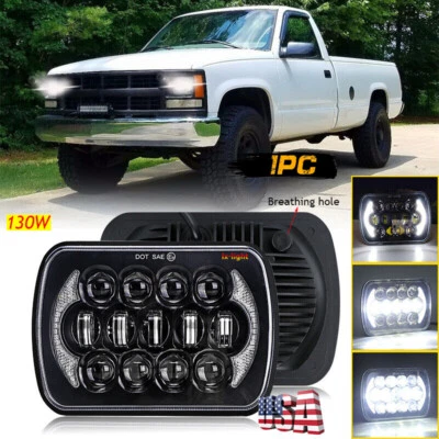 130W 7x6" Led Headlight HI-Lo DRL for Chevy C1500 C2500 C3500 Suburban Pickup - Image 1 of 4