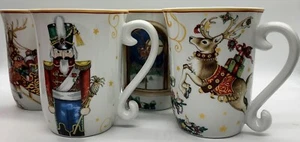 Williams Sonoma TWAS THE NIGHT Before Christmas Coffee Mugs Set of 4 NEW IN BOX - Picture 1 of 9
