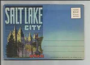 Carpeta de recuerdos de Salt Lake City Utah 1944 sin publicar tabernáculo del templo mormón UT - Imagen 1 de 6