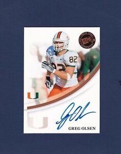Greg Olsen signed Miami Hurricanes 2007 Press Pass certified football card