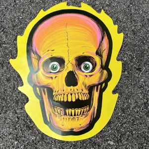 Vintage THE BEISTLE CO. 1973 Halloween Cutout Flaming Skull Skeleton head face - Picture 1 of 4