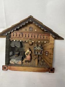 Vintage Diorama House Shadowbox Sweeping Lady Home Folk Art Italy - Picture 1 of 6