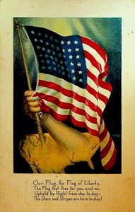 Unsere Flagge die Flagge der Freiheit Postkarte USA Stars & Stripes 1918 - Bild 1 von 2