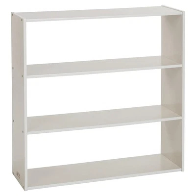 Streamline 3-Shelf Storage Cabinet, 36in High, Double-Sided Display, White Wash - Image 1 of 4