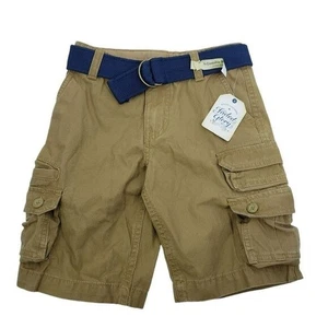 NWT Faded Glory Solid Cargo Shorts with Belt Boy's Size 5 - Picture 1 of 4