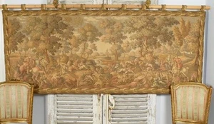 Superb Vintage French Tapestry Wall Hanging, 18th Century Rural Hunting Scene - Picture 1 of 24
