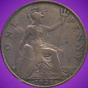 1926 Great Britain 1 Penny Coin - Picture 1 of 2