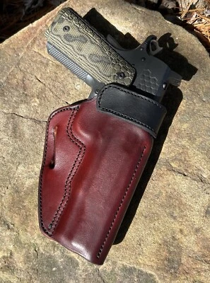 1911 or Hi Power holster owb,leather Avenger Style - Image 1 of 4