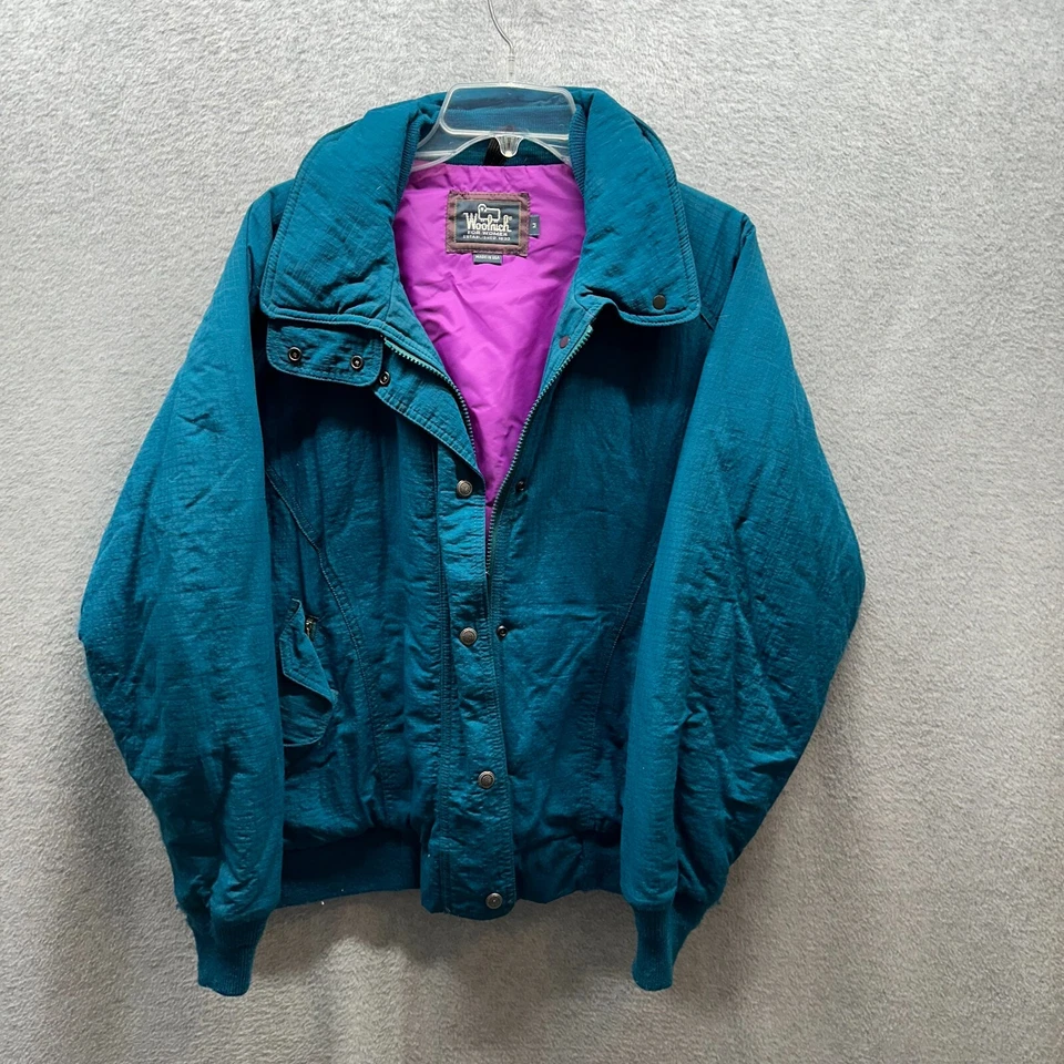 Chaqueta Woolrich Vintage Mujer Mediana Azul Rosa Abrigo de Esquí Hecho en EE. UU. Damas Foto 1 de 4