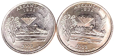 # C2766   ARKANSAS   STATEHOOD  QUARTERS, P & D  from  MINT ROLLS - Image 1 of 2