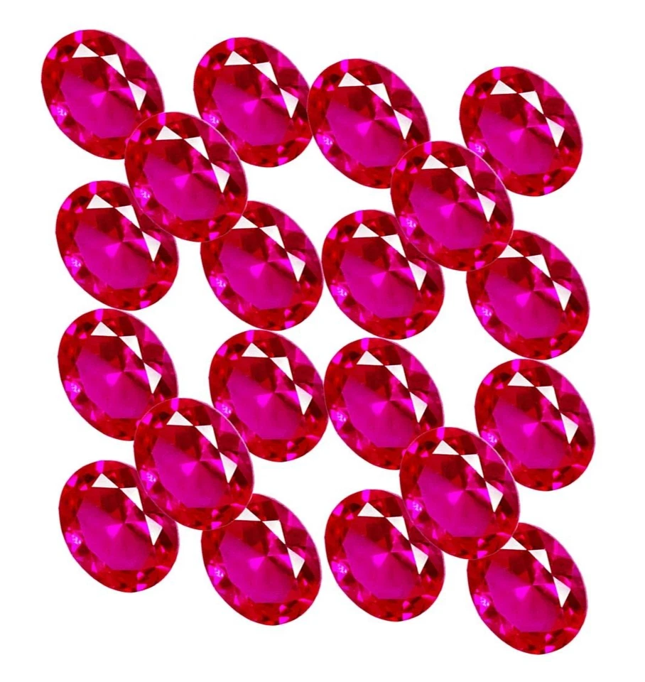 Natural Red Ruby 20 Pcs Lot 8x6 MM Loose Gemstone Certified Oval Cut W261 - Image 1 of 4