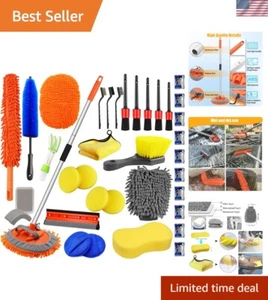 62" Car Wash Brush with Long Handle Car Cleaning Kit,Chenille Microfiber Car ... - Picture 1 of 8